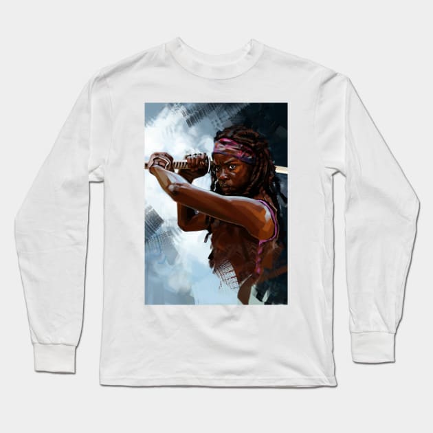 Michonne Long Sleeve T-Shirt by dmitryb1